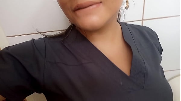 Latina Nurse Stepmoth Makes in the Office Bathroom, Then Takes a