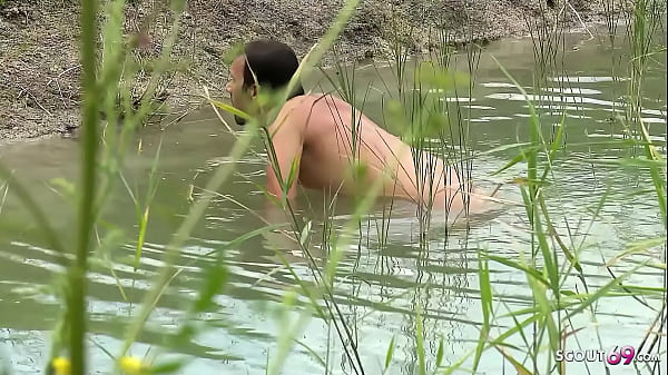 Skinny Teen 18 Caught and Talk to Outdoor Assfuck at Sunbathing